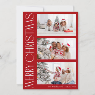 Unique lettering multi photo christmas card