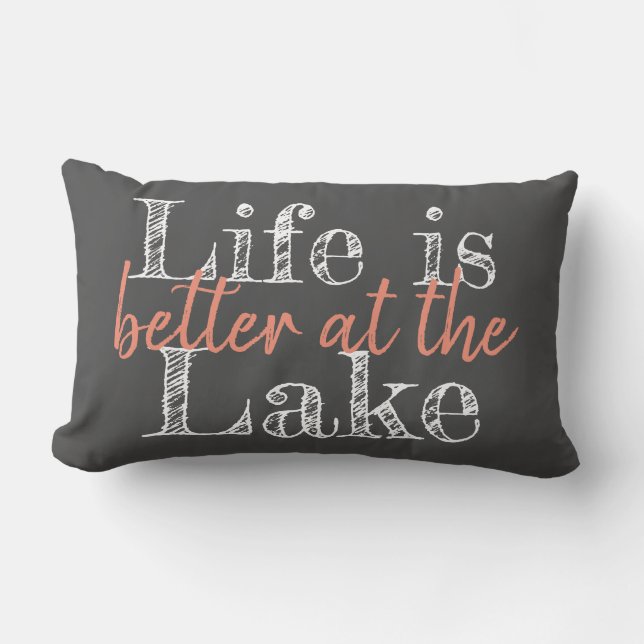 unique LIFE IS BETTER AT THE LAKE | Lumbar Pillow (Front)
