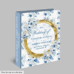Unique Light Blue Watercolor Wedding Ring Binder<br><div class="desc">✅ For matching items search 192W in my collections ✅ Capture every special memory of your big day with our Wedding Ring Binder and Album Collection, featuring elegant dusty blue and pastel blue watercolor flowers accented by shimmering gold glitter ovals. Perfect for a modern, boho, or romantic wedding theme, these...</div>