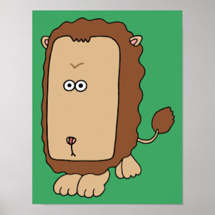 Unique lion with a large face. poster
