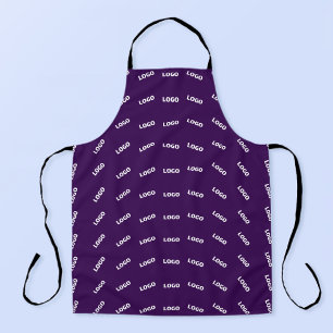 Unique Logo or Any Uploaded Image Pattern Purple Apron