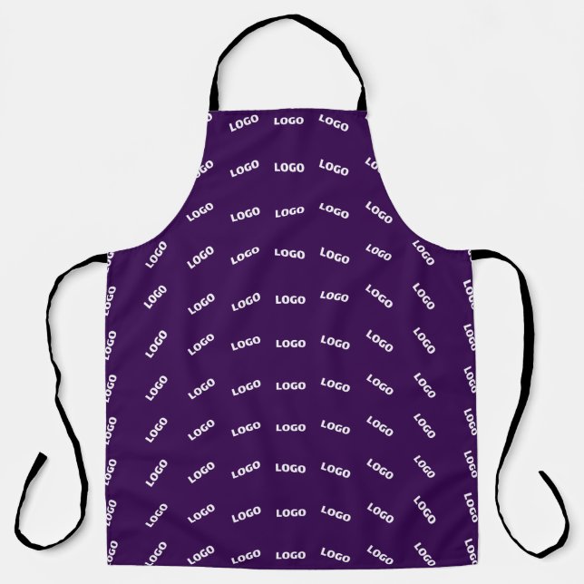 Unique Logo or Any Uploaded Image Pattern | Purple Apron (Front)