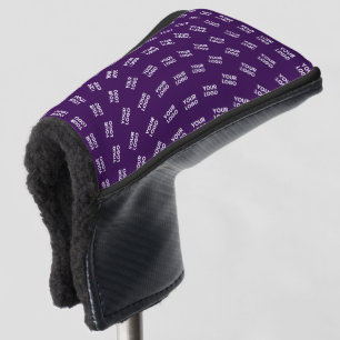 Unique Logo or Any Uploaded Image Pattern   Purple Golf Head Cover