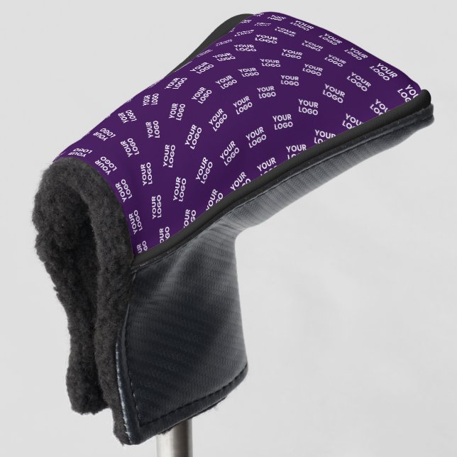 Unique Logo or Any Uploaded Image Pattern | Purple Golf Head Cover (3/4 Front)