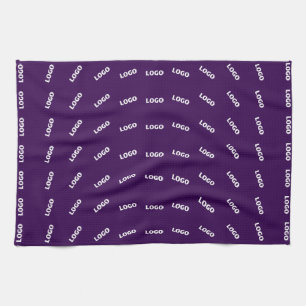 Unique Logo or Any Uploaded Image Pattern   Purple Kitchen Towel