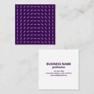 Unique Logo or Any Uploaded Image Pattern Purple Square Business Card