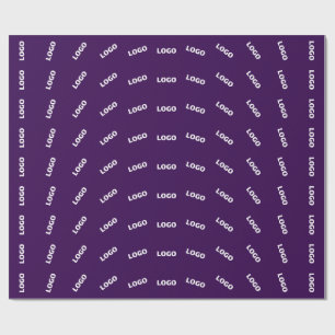 Unique Logo or Any Uploaded Image Pattern Purple Wrapping Paper