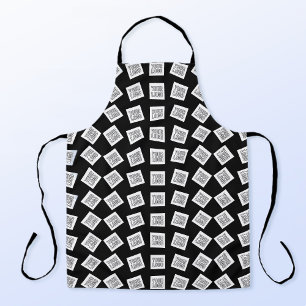 Unique Logo or Image Pattern   Black (editable) Apron