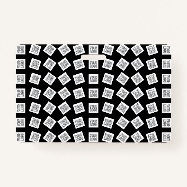 Unique Logo or Image Pattern | Black (editable) Badge (Front)