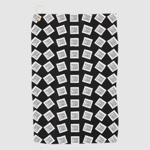 Unique Logo or Image Pattern   Black (editable) Golf Towel