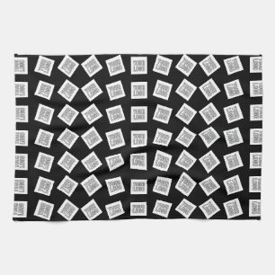Unique Logo or Image Pattern   Black (editable) Kitchen Towel