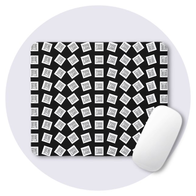 Unique Logo or Image Pattern | Black (editable) Mouse Pad (Creator Uploaded)