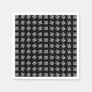 Unique Logo or Image Pattern Black (editable) Napkin