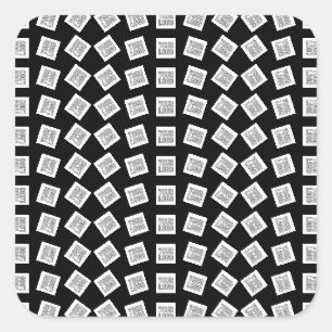 Unique Logo or Image Pattern   Black (editable) Square Sticker