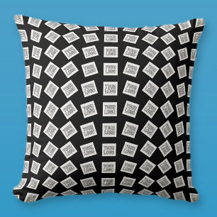 Unique Logo or Image Pattern   Black (editable) Throw Pillow