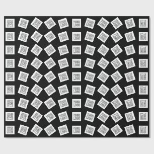 Unique Logo or Image Pattern Black (editable) Wrapping Paper