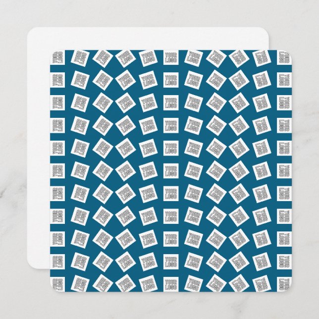 Unique Logo or Image Pattern | Blue (editable) Card (Front/Back)