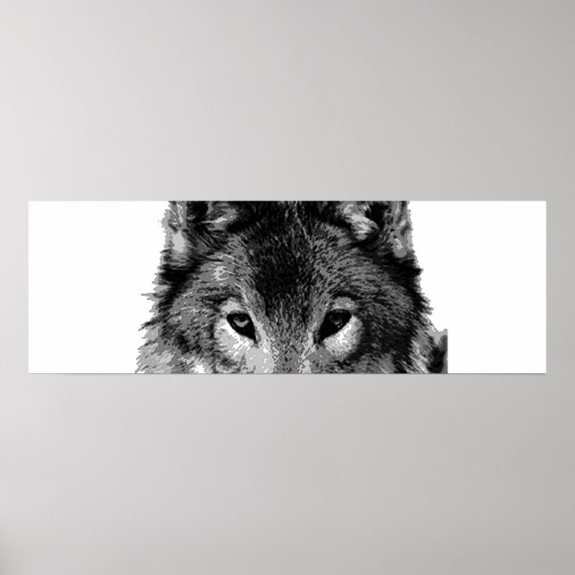 Unique Loup gris yeux Motivationnel Poster Imprime (Devant)