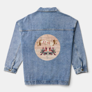 Unique Love Birds Denim Jacket with Parisian Flair