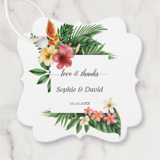 Unique Lush Tropical Garden Floral Bloom Wedding Favour Tags