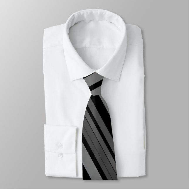 Unique Luxury Grey Print Neck Tie (Tied)
