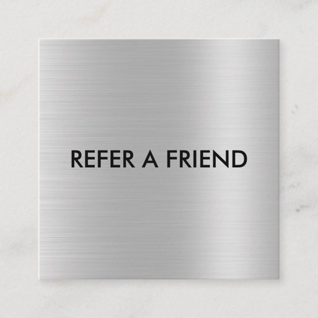 Unique Luxury Silver Glitter Salon Referral Card (Front)