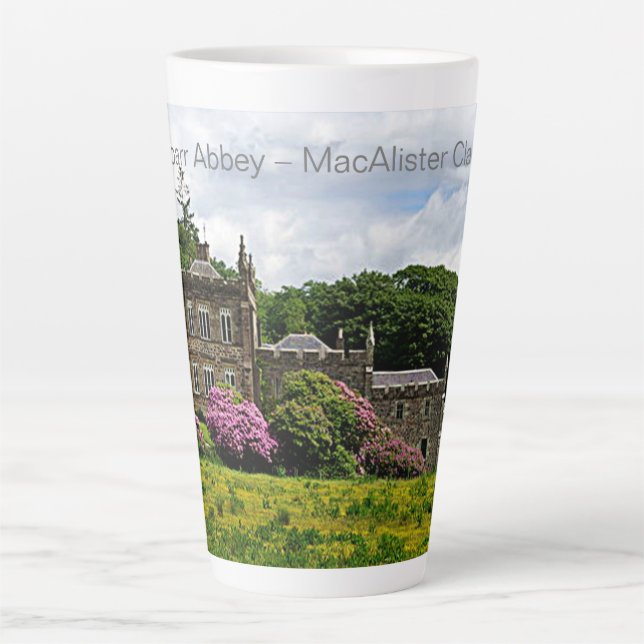 Unique MacAlister Clan's Castle Glenbarr Abbey Latte Mug (Front)