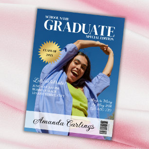 Unique Magazine Graduate Photo 2024 Graduation Invitation