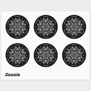 Unique Mandala Template Classic Round Sticker