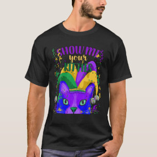 Unique Mardi Gras Party, Fat Tuesday, Cat Graphic T-Shirt