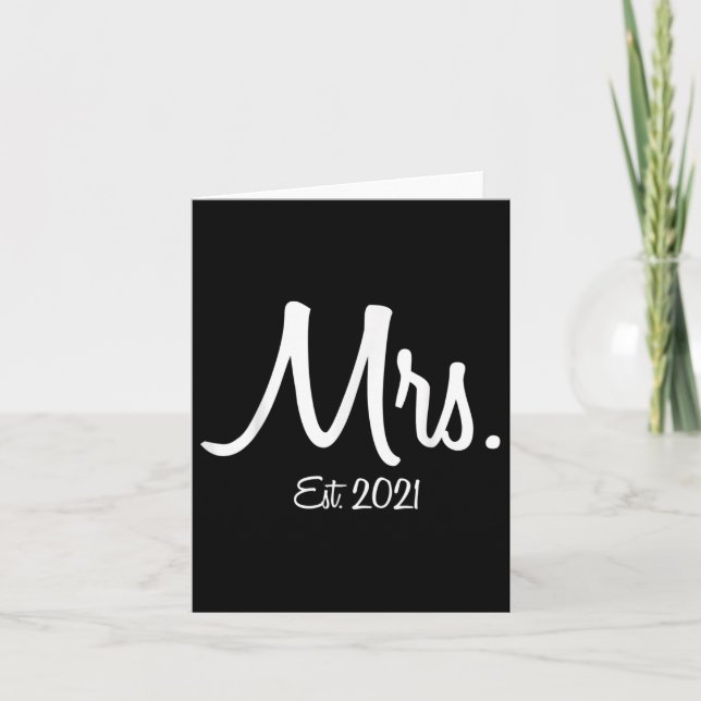 Unique Matching Wedding Gifts For Bride Groom Mrs. Card (Front)