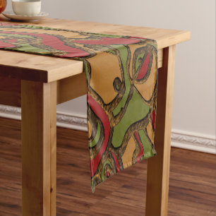 Unique Mayan Hieroglyphs Design Short Table Runner