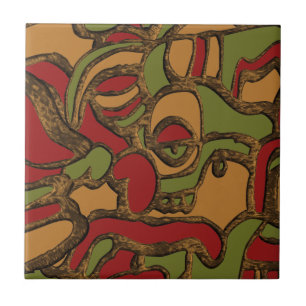 Unique Mayan Hieroglyphs Design Tile