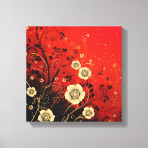 Unique Meadow Wildflowers Nature Floral Art  Canvas Print