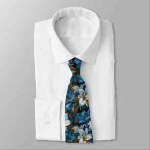 Unique Mens Fashion Lilies Flower Tie