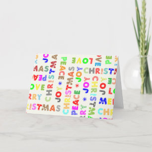 Unique Merry & Bright Festive Christmas Script Holiday Card