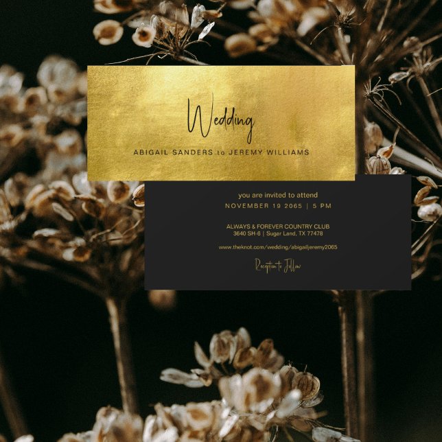 Unique Metallic Gold & Black Wedding Invitation (Creator Uploaded)