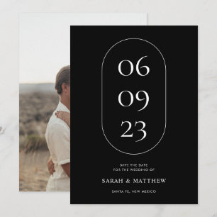 Unique Minimalist Black and White Wedding Save The Date