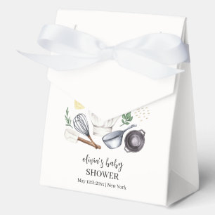 Unique Minimalist Modern Little Chef Baby Shower Favor Box