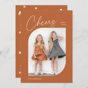 Unique Modern Arch Photo Cheers to 2022 New Year Holiday Card