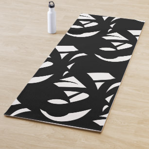 Unique Modern Art Black and White Yoga Mat