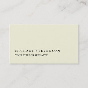 Unique Modern Beige Colour Minimalist Plain Business Card