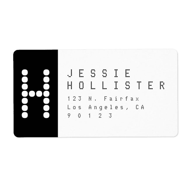 Unique Modern | Black & White Return Address (Front)