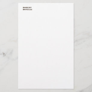 Unique Modern Black White Your Name Minimalist Stationery
