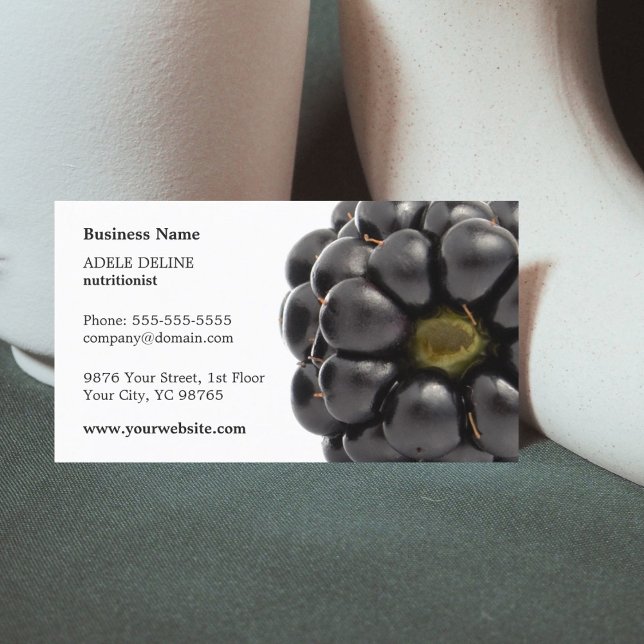 Unique Modern Blackberry Fruit Nutritionist Business Card (Creator Uploaded)