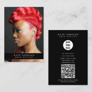 Unique Modern Business Logo Photographer Photo Business Card