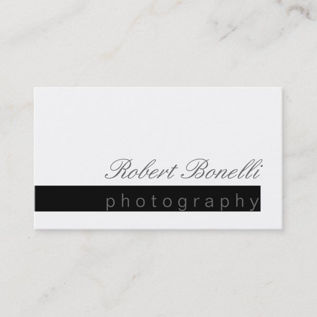 Unique Modern Chic Cool Photography Business Card (Front)