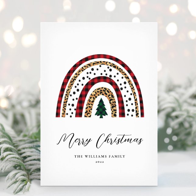 Unique Modern Christmas Rainbow Non-Photo Holiday Card (Creator Uploaded)