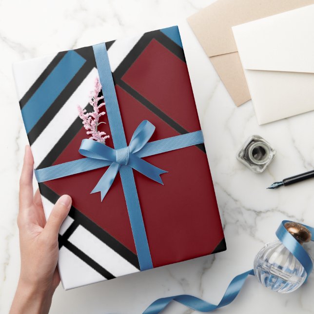 Unique Modern Contemporary Geometric Plaid Pattern Wrapping Paper (Gifting)