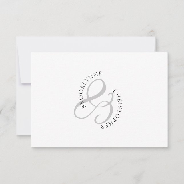 Unique Modern Couple's Name Curved Type Card (Front)